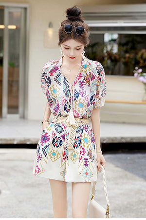 Terri Two Piece Set (Blue • 2XL) (Non-Returnable)