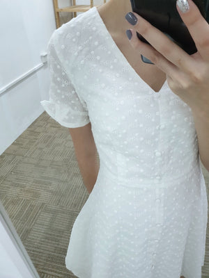 Eyelet Short Sleeve Dress (Non-returnable) - Ferlicious