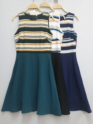Auburn Stripes Swing Dress (Non-returnable) - Ferlicious