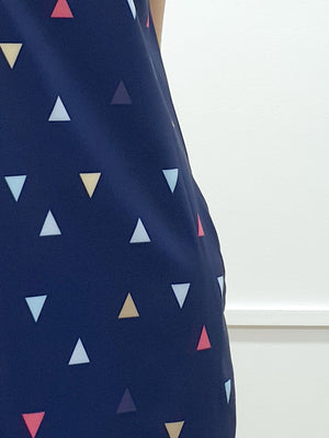 Triangle Print Shift Dress (Non-returnable) - Ferlicious