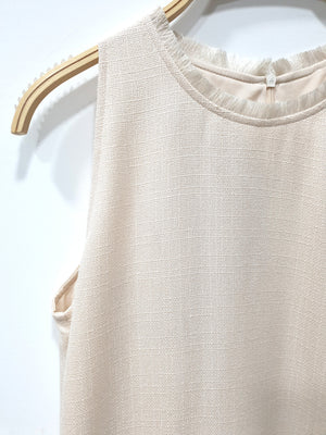 Raw Hem Tweed Shift Midi (Non-returnable) - Ferlicious