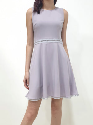 Ladder Lace Dress - Lilac Grey (Non-returnable) - Ferlicious