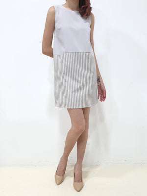 Stripes Bottom Shift Dress - Grey (Non-returnable) - Ferlicious