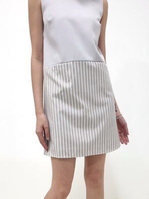 Stripes Bottom Shift Dress - Grey (Non-returnable) - Ferlicious