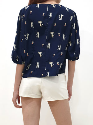 Cat Print Top (Non-returnable) - Ferlicious