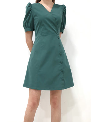 Puff Sleeve A Line Dress