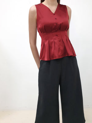 Gathered Waist Peplum Top