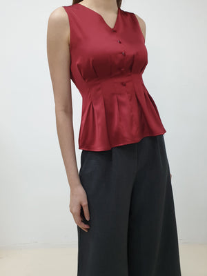 Gathered Waist Peplum Top