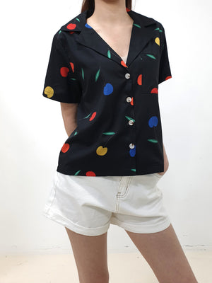 Cherry Oversized Crop Shirt