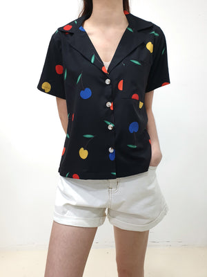 Cherry Oversized Crop Shirt