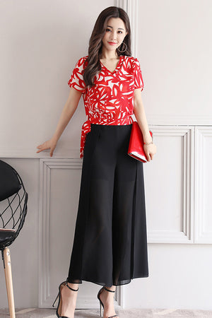 Millie Two Piece Set (Red • Medium) (Non-Returnable)
