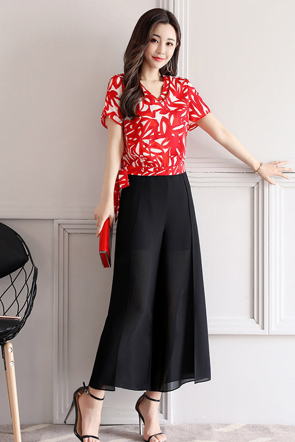 Millie Two Piece Set (Red • Medium) (Non-Returnable)