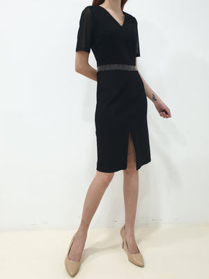 Chain Tassel Waist Dress - Black (Non-returnable) - Ferlicious