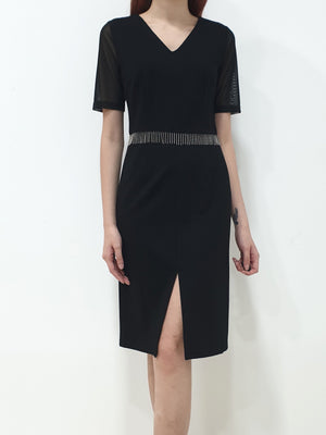 Chain Tassel Waist Dress - Black (Non-returnable) - Ferlicious