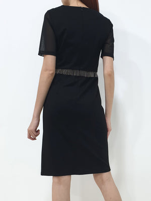Chain Tassel Waist Dress - Black (Non-returnable) - Ferlicious