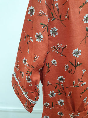 Floral Laser Trim Dress - Ferlicious