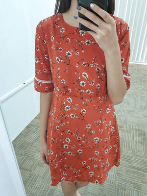 Floral Laser Trim Dress - Ferlicious