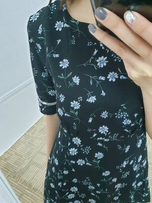 Floral Laser Trim Dress - Ferlicious