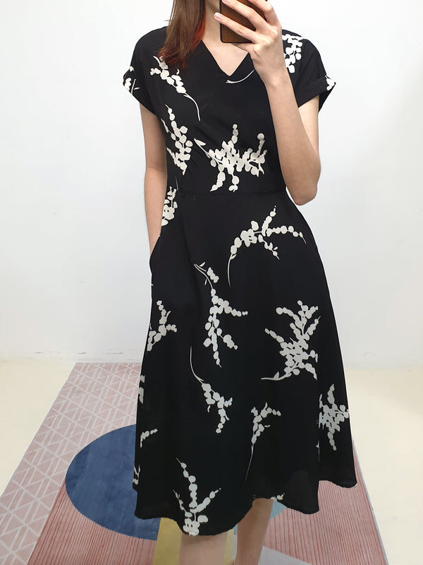 Folded Sleeve Midi - Black