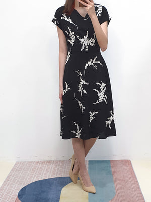Folded Sleeve Midi - Black