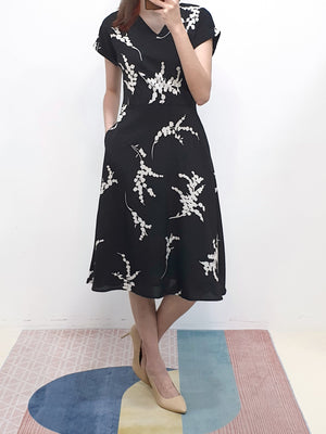 Folded Sleeve Midi - Black