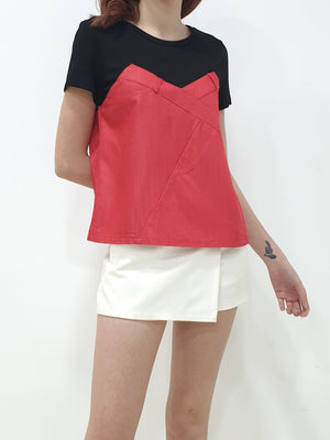 Layered Design Top - Red (Non-returnable) - Ferlicious