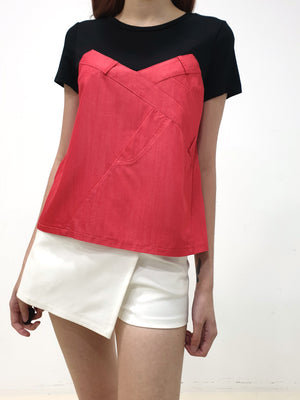 Layered Design Top - Red (Non-returnable) - Ferlicious