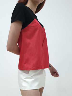 Layered Design Top - Red (Non-returnable) - Ferlicious