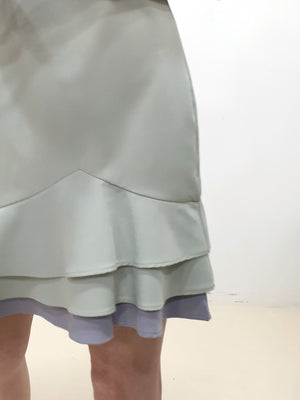 Layered Hem V Neck Dress
