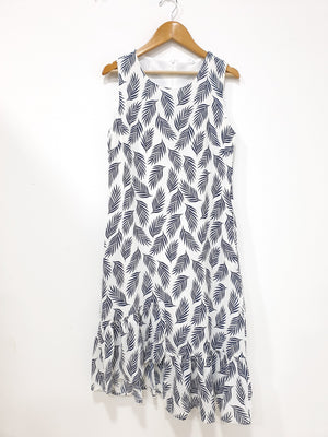 Leafy Hi Low Dress - White (Non-returnable) - Ferlicious