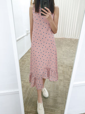 Leaves Print Hi Low Midi - Ferlicious