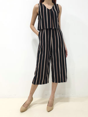 Trio Colour Stripes Jumpsuit (Non-returnable) - Ferlicious
