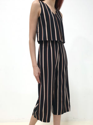 Trio Colour Stripes Jumpsuit (Non-returnable) - Ferlicious