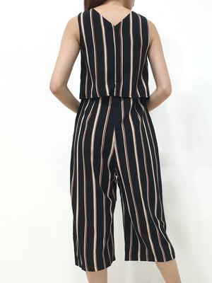 Trio Colour Stripes Jumpsuit (Non-returnable) - Ferlicious