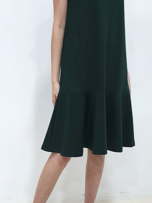 Sleeved Plain Jane Dress - Dark Green (Non-returnable) - Ferlicious