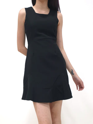 Square Neck Peplum Dress - Solids (Non-returnable) - Ferlicious