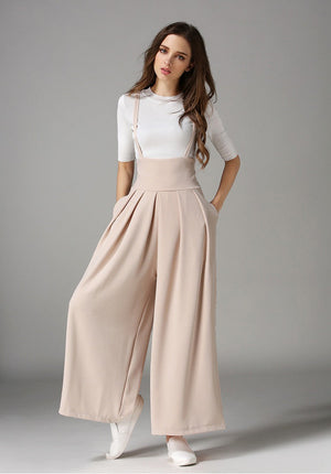 Suspender Flare Leg Jumpsuit - Ferlicious