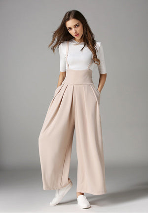Suspender Flare Leg Jumpsuit - Ferlicious