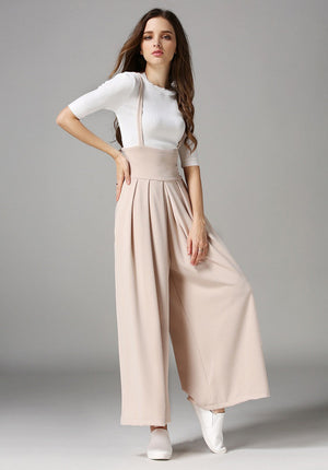 Suspender Flare Leg Jumpsuit - Ferlicious