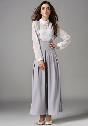 Suspender Flare Leg Jumpsuit - Ferlicious