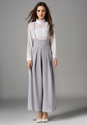 Suspender Flare Leg Jumpsuit - Ferlicious