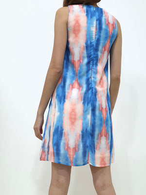 Tie Dye Trapeze Dress - Red (Non-returnable) - Ferlicious