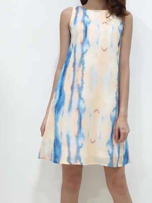 Tie Dye Trapeze Dress - Yellow (Non-returnable) - Ferlicious