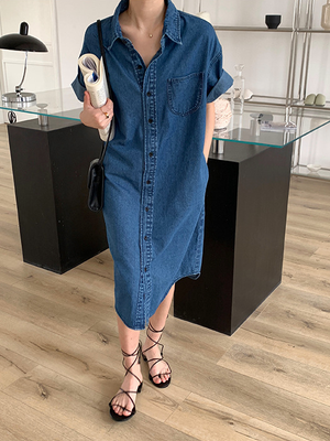 Washed Denim Dress