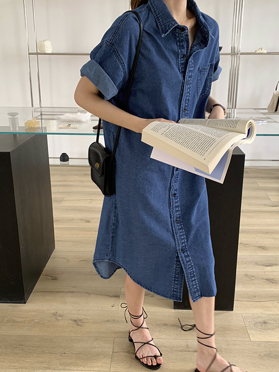 Washed Denim Dress