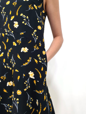 Yellow Print Handkerchief Dress - Black (Non-returnable) - Ferlicious