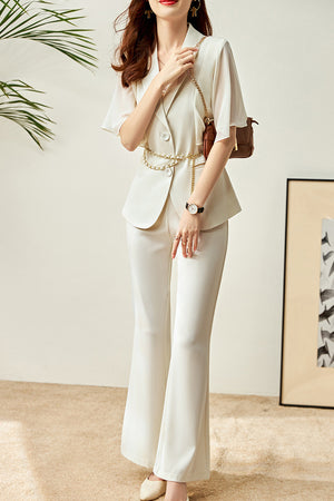 Aubriella Two Piece Set (Beige • Small) (Non-Returnable)