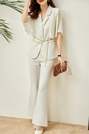 Aubriella Two Piece Set (Beige • Small) (Non-Returnable)