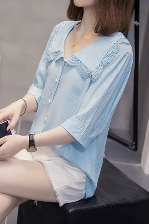 Eneida Top (LightBlue • 3XL) (Non-Returnable)
